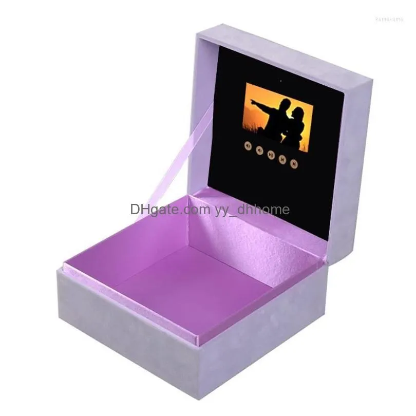 gift wrap rose flower velvet greeting card packaging box custom 5 inch lcd screen video for and flowers