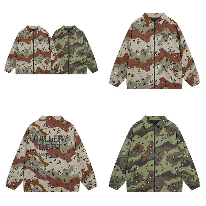 coats letter zip embroidered autumn and winter print jacket camouflage zip jackets