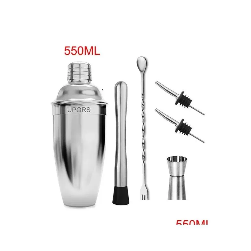 Bar Tools UPORS Stainless Steel Cocktail Shaker Mixer Wine Martini Boston Shaker For Bartender Drink Party Bar Tools 550ML750ML 231205