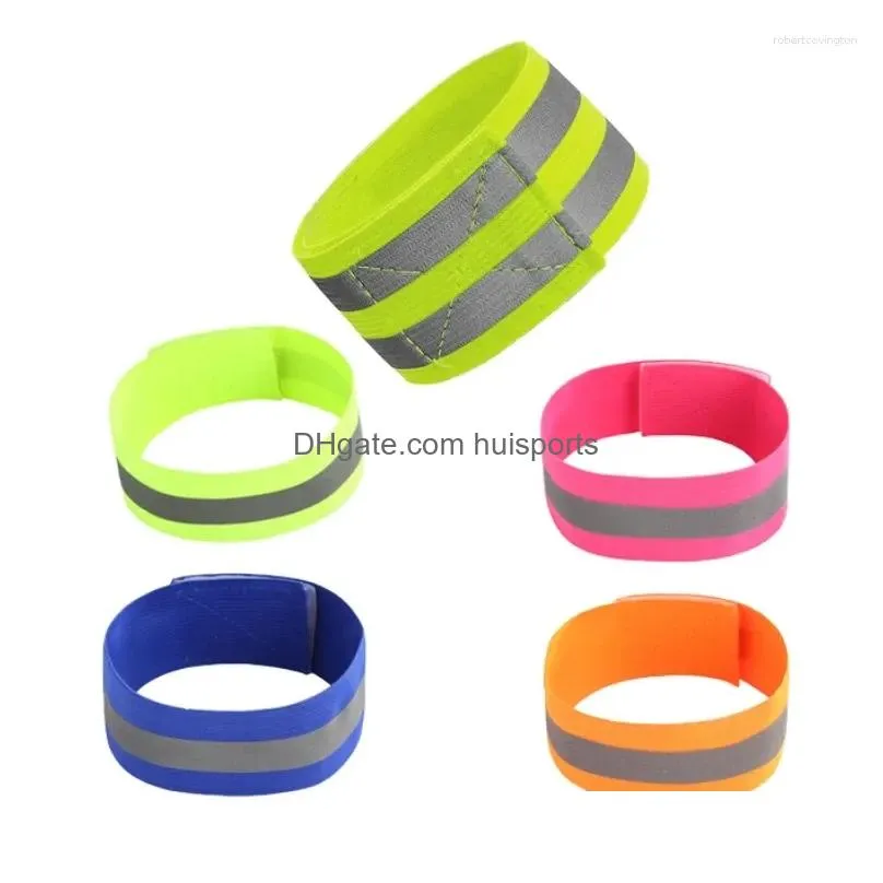 knee pads 2pcs running reflective arm bands for wrist ankle leg led reflector armband night cycling safety light tape bracelet strap