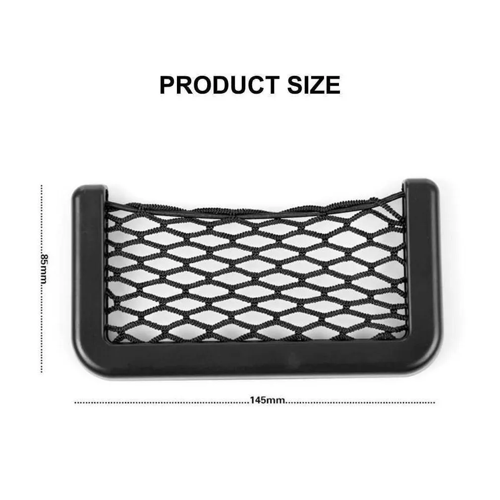 New Universal Car Seat Side Back Storage Net Bag String Bag Mesh Pocket Organizer Stick-on for wallet phone Net Bag Fast delivery
