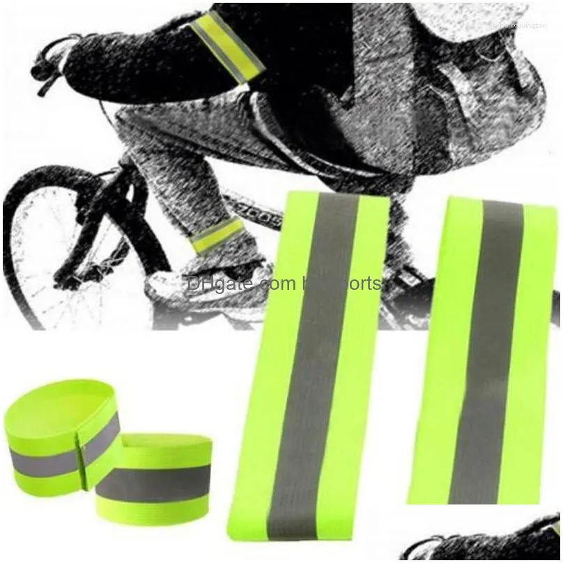 knee pads 2pcs running reflective arm bands for wrist ankle leg led reflector armband night cycling safety light tape bracelet strap
