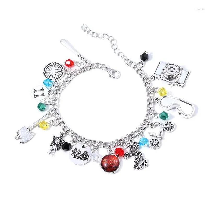 Charm Bracelets Fashion Stranger Things Bracelet For Women And Men Pendant Hand String Combination Metal Accessories Jewelry Drop Del Dhfz4