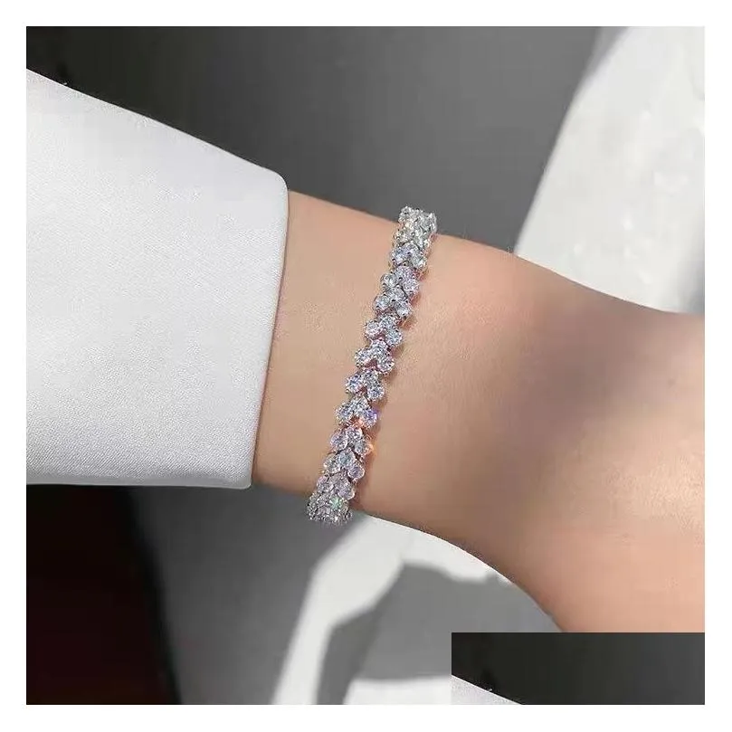 Chain Senior Luxury Designer Fashion Fl Diamond Bracelet Exquisite Jewelry Couple Birthday And Christmas Gifts 668 Drop Delivery Jewe Dhabp