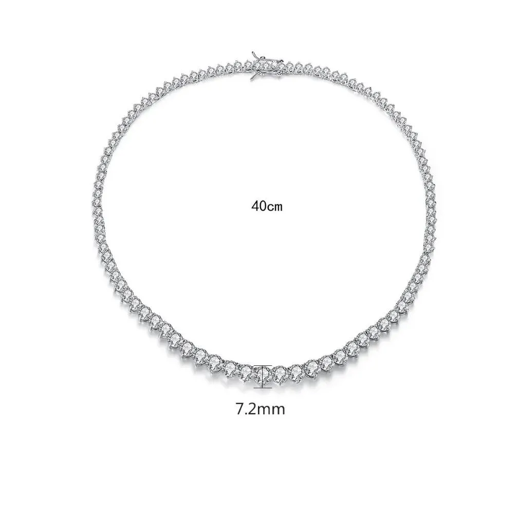 Pendant Necklaces Trendy Lovers Necklace Lab Diamond Cz Stone White Gold Filled Chorker Pendant Necklaces For Women Bridal Party Weddi Dh3Dq