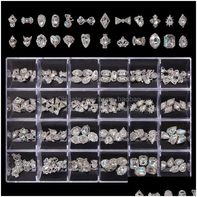 nail art decorations s set 3d crystal charms diamond diy alloy luxury jewelry gem manicure accessories supply 230329