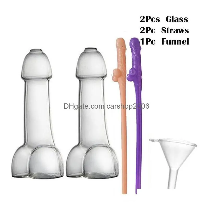 150ml s glass cup funny penis glasses cocktails whiskey wine party bar club dedicated small mouth no sprinkling dick straws fy4506