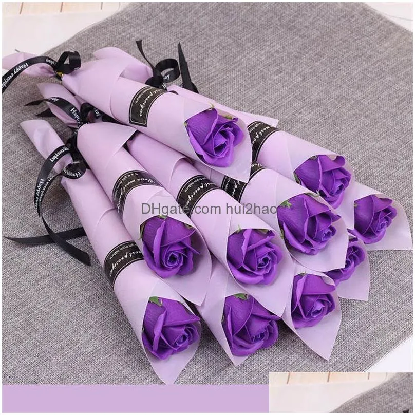 valentine day rose flower single soap flowers small rose p ograph prop activity gift single rose bouquet for home wedding decor