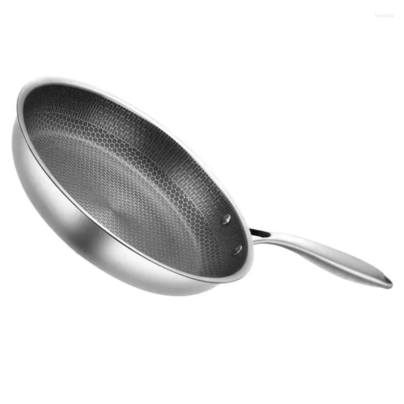 Pans Stainless Steel Frying Pan Kitchen Skillet Egg Non-sticky Cooking