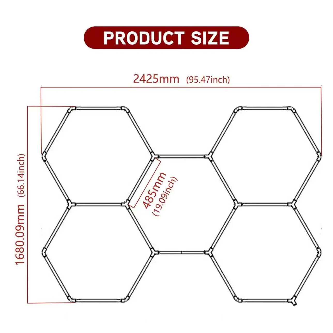 2.1* Factory Supplier High Quality 6500k Hexagon Garage Lights for the Car Showroom Car Detailing Barber Shop Popular