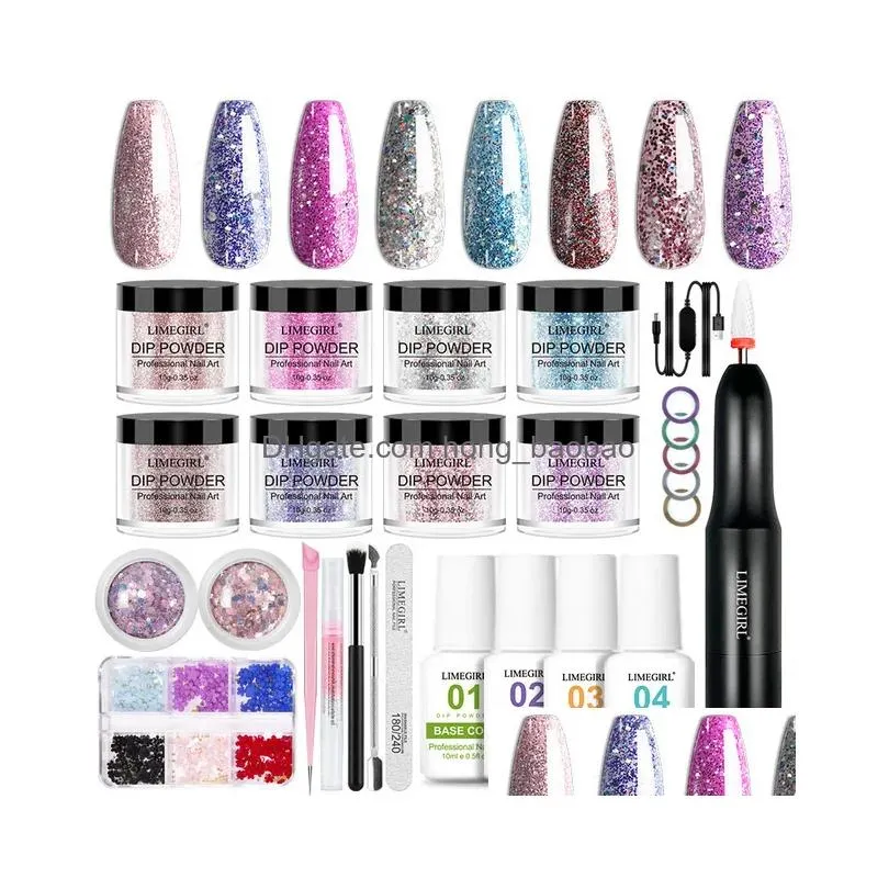 nail art kits 2023 acrylic powder liquid crystal white transparent pink for extensions engraving design nails 230921