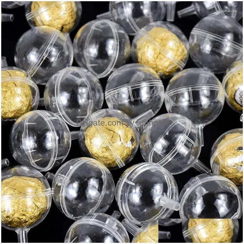 gift wrap 5/10pcs clear chocolate ball holder case diy candy bouquet valentines day birthday wrappers transparent