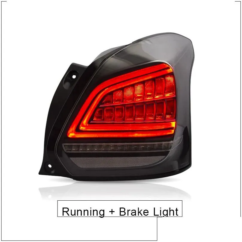 Car Styling for 20 19 Suzuki Swift Taillight Assembly LED Running Light Streamer Turn Signal Brake Reverse Lamp