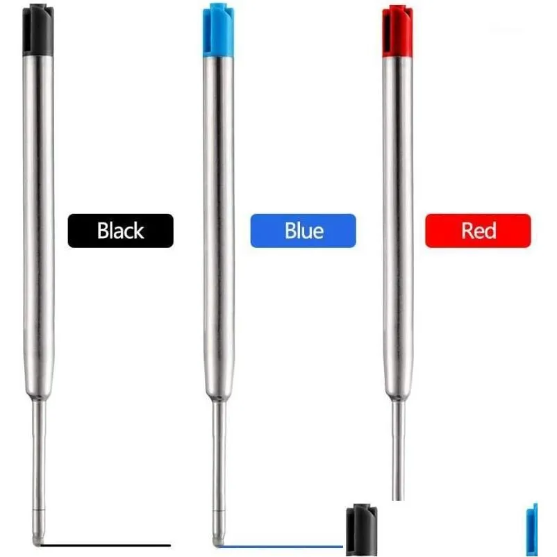 wholesale Refills 10pcs Metal Ballpoint Pen Blue Red Black Ink Medium Roller Ball Pens Refill For Parker School Office Stationery
