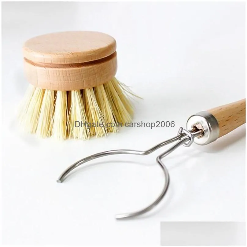 wooden handle cleaning brush kitchen household beech wood long handle dish tool wholesale fy2680 fy2679 ss1203