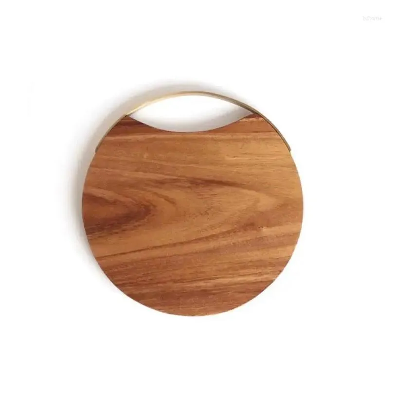 Plates Creative Cutting Board Solid Wood Unpainted Fruit Wooden Kitchen Household Round