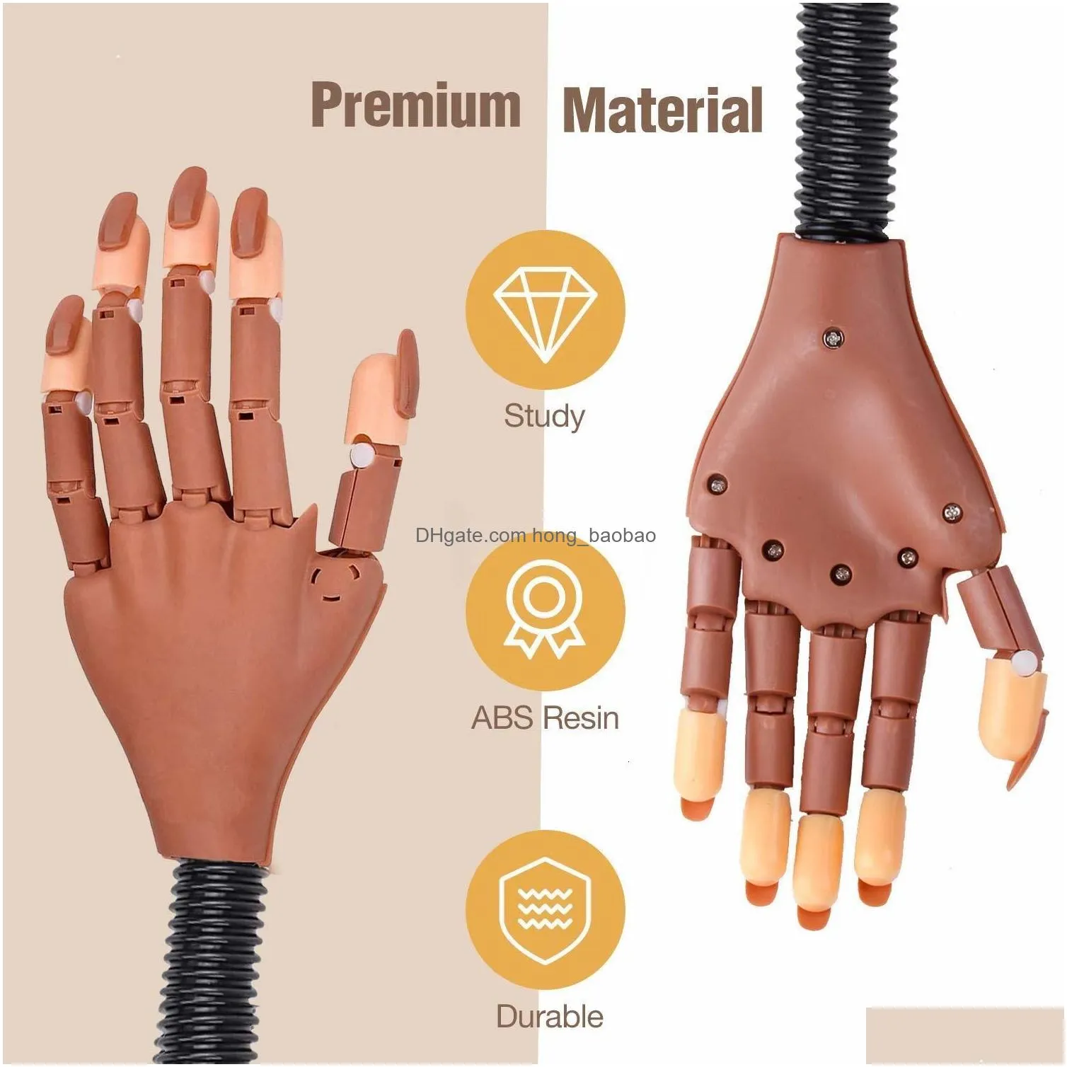 nail treatments practice hand for acrylic s adjustable flexible s training movable manicure with 100 tips 230509