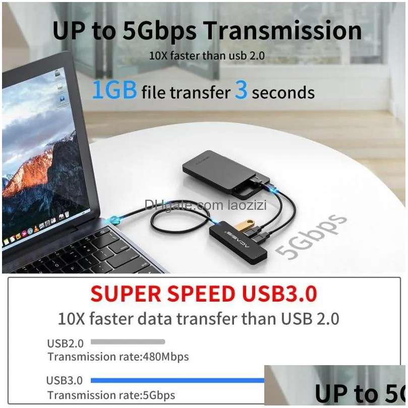 stations acasis usb hub 3.0 multi usb splitter 4 usb port 3.0 2.0 for  xiaomi macbook pro pc hub usb 3 0 expander usb power