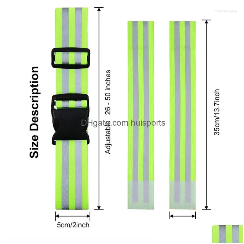 knee pads 2pcs running reflective arm bands for wrist ankle leg led reflector armband night cycling safety light tape bracelet strap