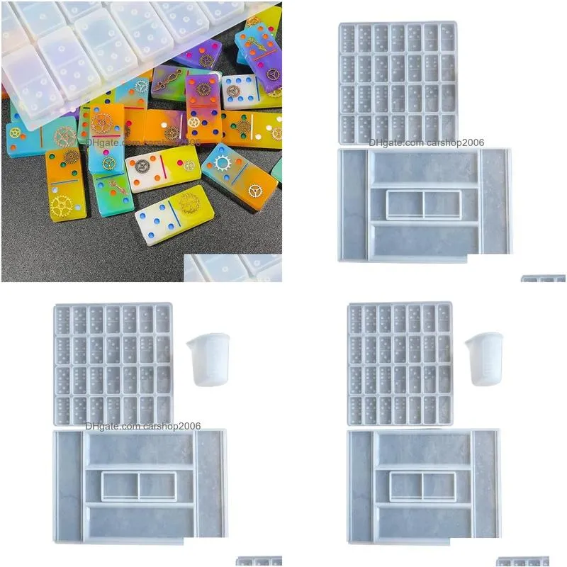 craft tools dominoes epoxy resin mold storage box silicone diy crafts jewelry case holder casting drop2741191