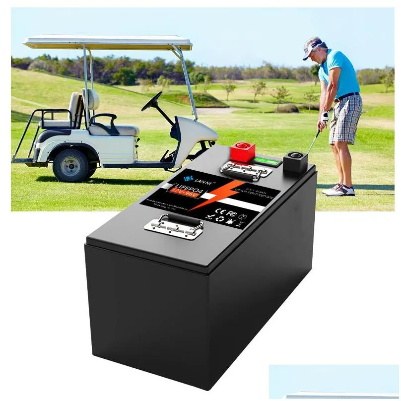 LiFePO4 battery has a built-in BMS display screen of 12V 300ah, which can be customized. It is suitable for golf cart, photovoltaic, boat and