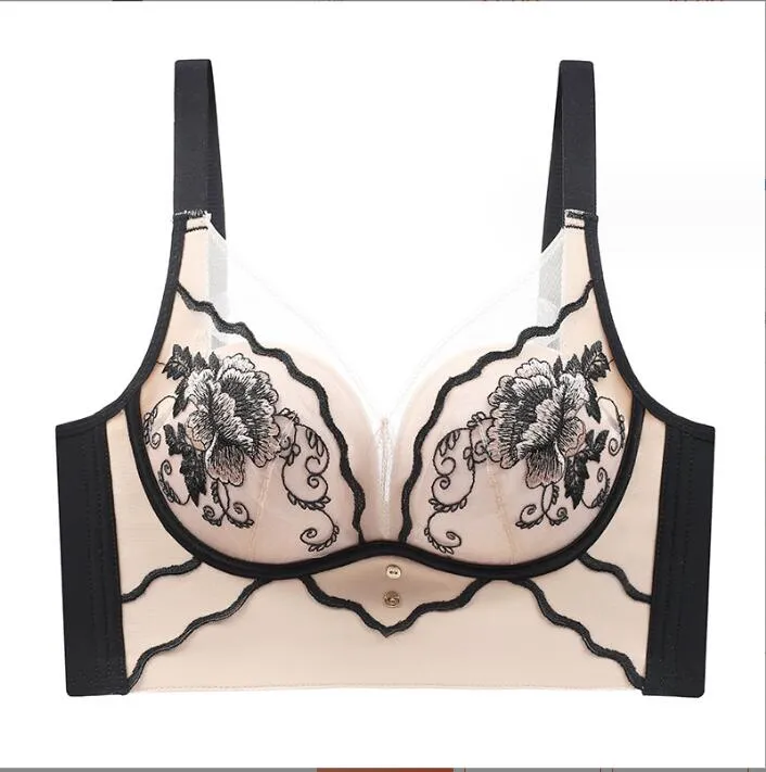 autumn and winter new cinema style lace underwire bra gathered warm underwear ladies