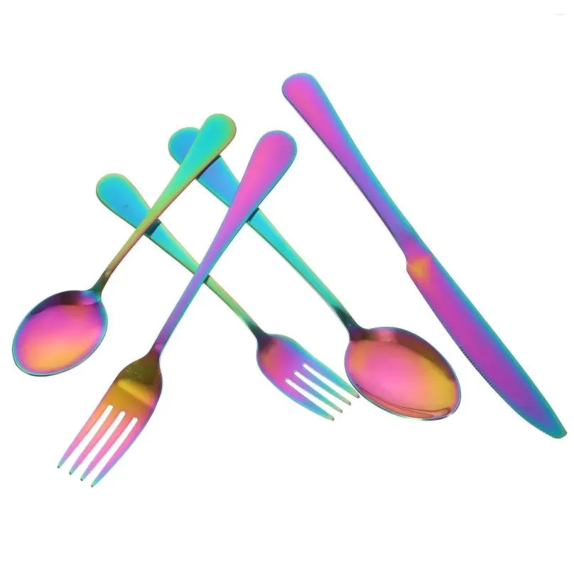 Plates Tableware Spoon Fork Kit El Flatware Serving Dinner Cutlery Steak Eating Knives