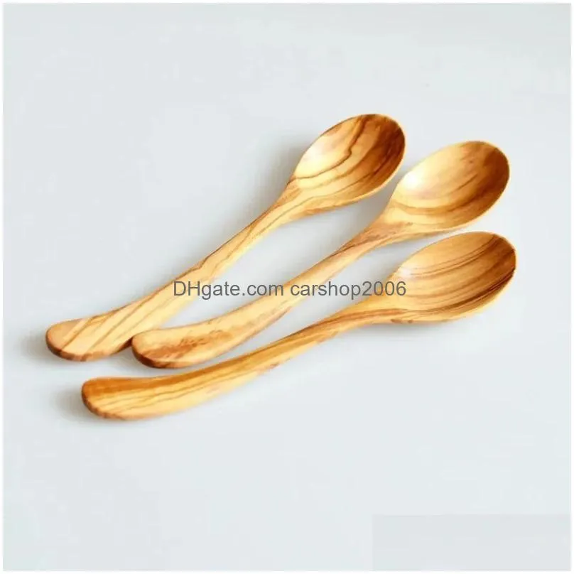 creative japanese style long handle wooden spoons honey spoon olive tableware stirring spoon soup spoon tableware au24