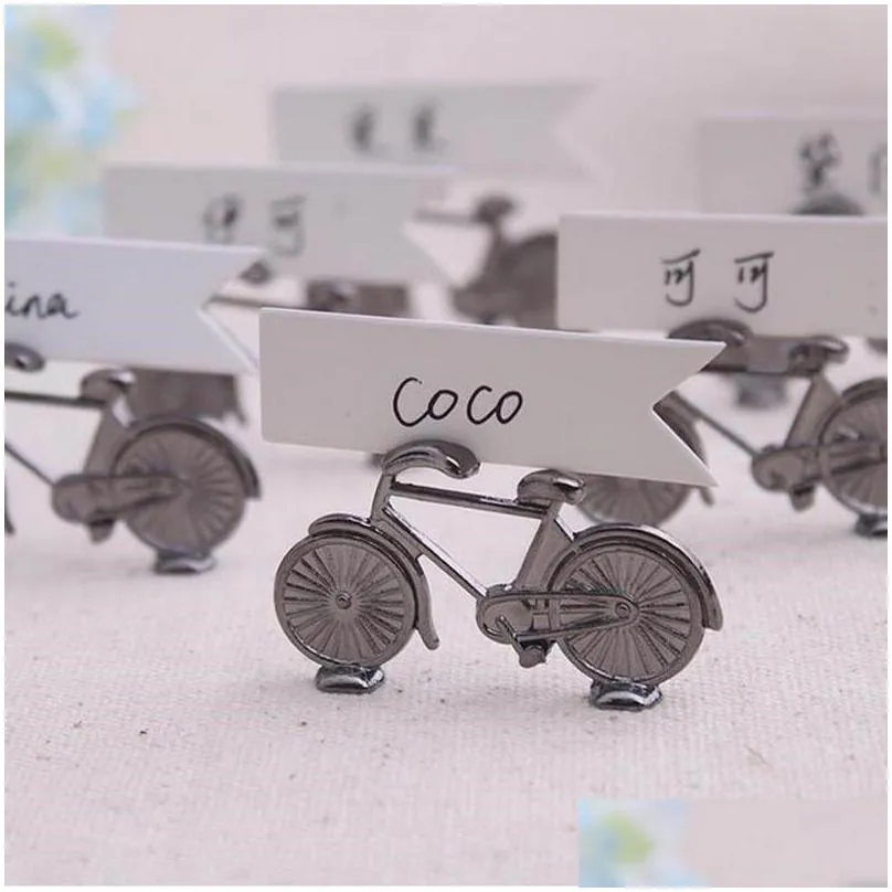creative vintage bicycle bike table place card holder name number wedding party memo clip restaurants decoration s201727