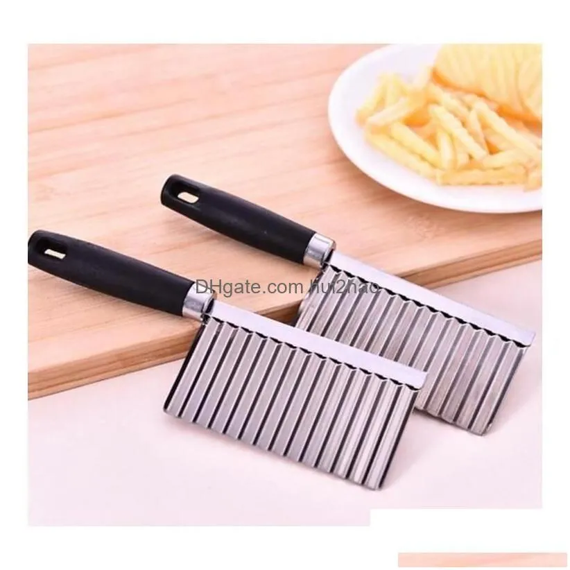 fruit vegetable tools kitchen cooking tool stainless steel wavy cutter potato cucumber carrot wa jllbgd drop delivery home garden dini