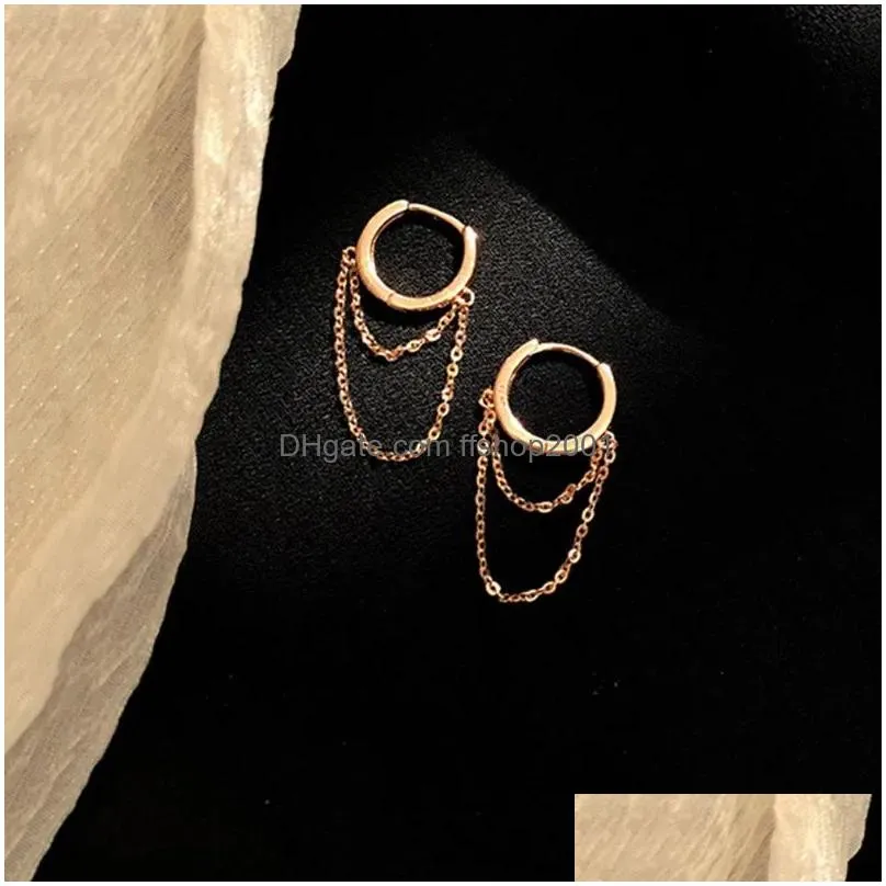 hoop huggie gold silver color geometric earrings for women minimalist metal jewelry round cross heart earring female party gift
