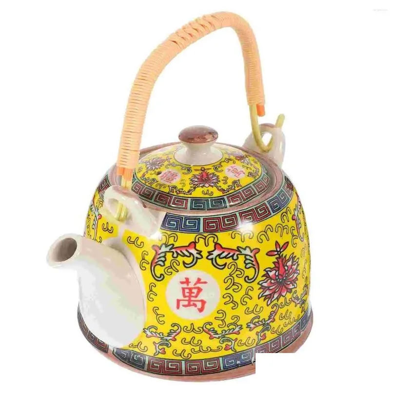 Dinnerware Sets Vintage Tea Kettle Chinese Style Ceramic Teapot Water Porcelain With Handle