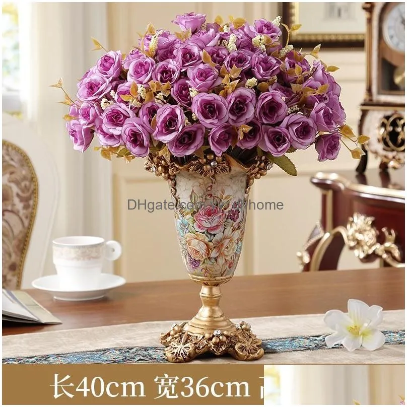 vases ikebana flower vase center table luxury support bathroom europe vintage plant pot white garden resin jarrones desk decor hp50