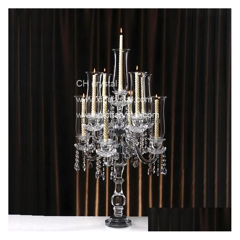 elegant 9 arms crystal candelabra wedding decoration centerpieces