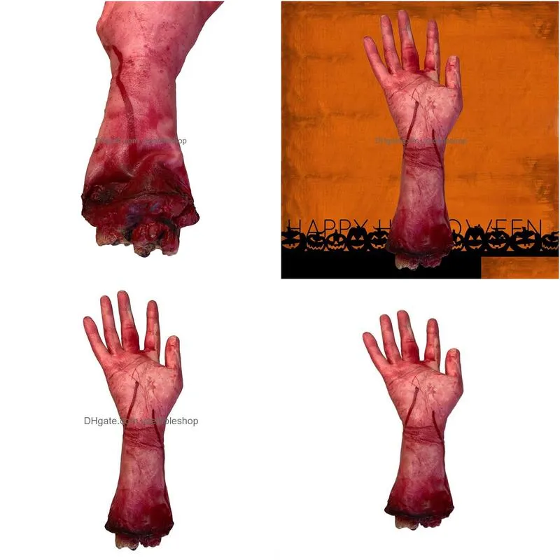 1pcs hallowen broken foot handmaded decorative scary creative blood broken hand severed bloody hand for halloween party men7235580