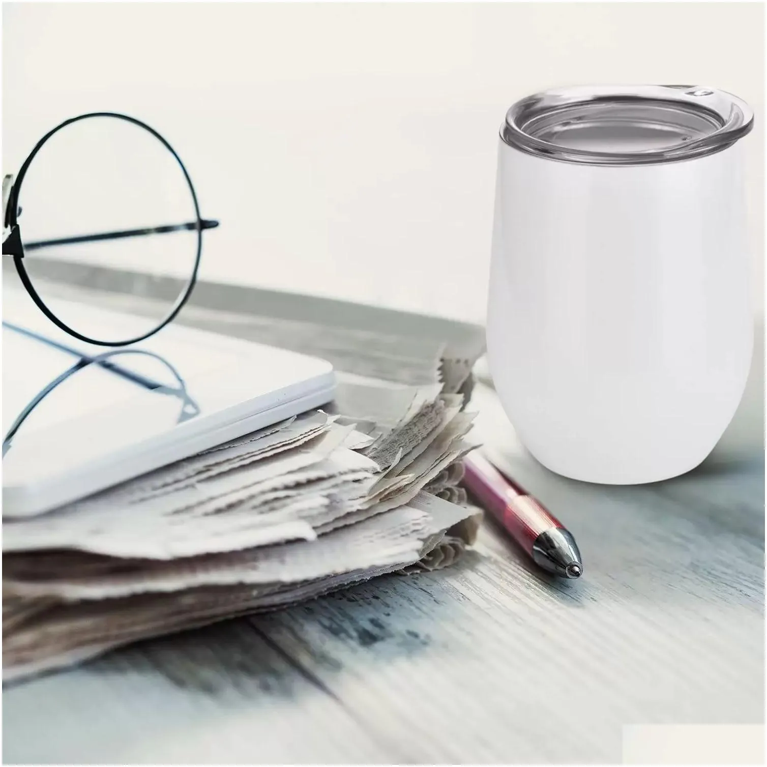 12oz sublimation wine tumbler with lid stainless steel egg shaped wine glass silver wine glasses coffee mug wholesale