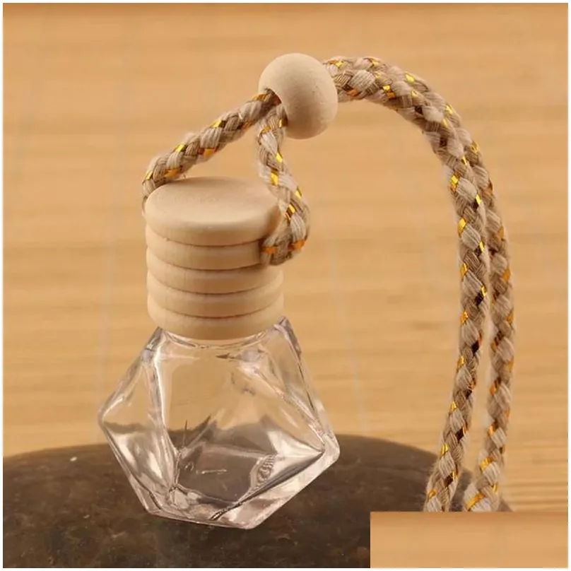 car perfume bottle home diffusers pendant perfume ornament air freshener for essential oils fragrance empty glass bottles fy5288 t102