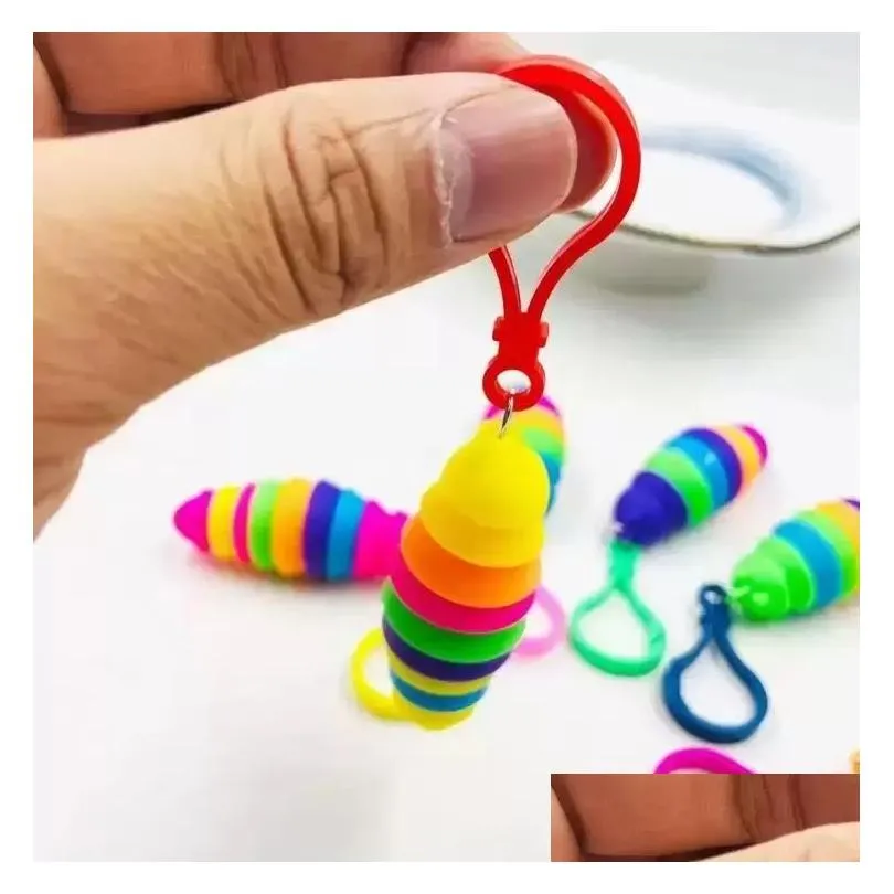 Decompression Toy 2022 New 7Cm Caterpillar Toy Decompression Snail Slug Pendant Warhead Keychain Childrens Toys Christmas Gift Wholesa Dhsyh