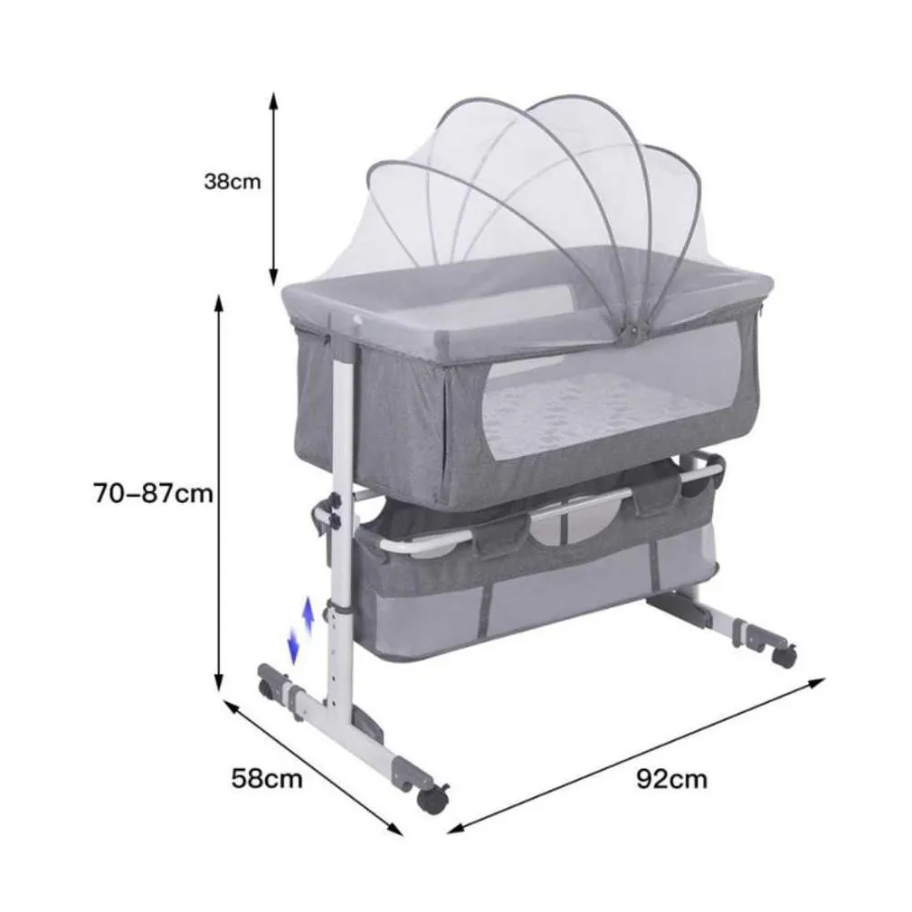 Adjustable High and Low Side Convertible Crib Splicing Large Bed, Movable, Foldable, Portable baby toys cribs beds bassinet