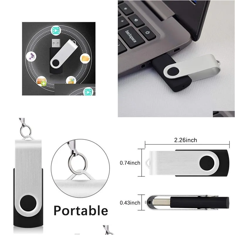 1PCS 1GB 2GB 4G 8GB 16GB 32GB 64GB 128GB USB Flash Drives USB 20 Flash Drives Memory Stick Fold Storage Thumb Drive Pen Swivel