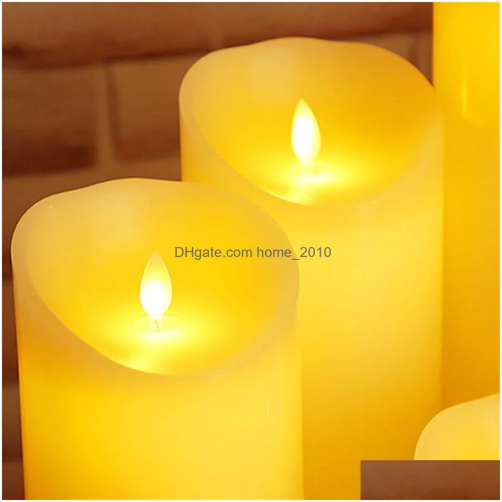 candles 75cm electric paraffin candle yellow flicker led tea light aa battery operated bedside lamp flameless kids room night 230808