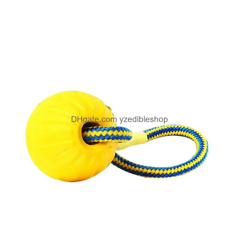 pet dog toys eva ball toys with rope interactive tug of war toy for large dogs elastic floating training chew toys dog supplies