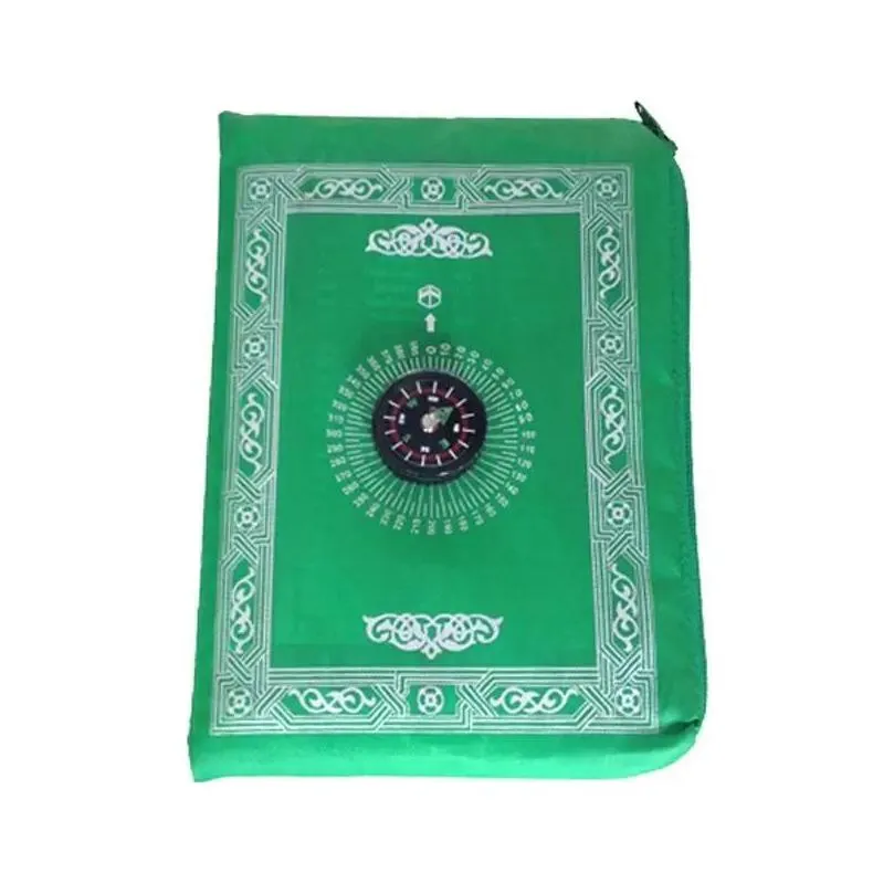 islamic prayer rug portable braided mat portable zipper compass blankets travel pocket rugs muslim prayer rugs muslim worship fy4602