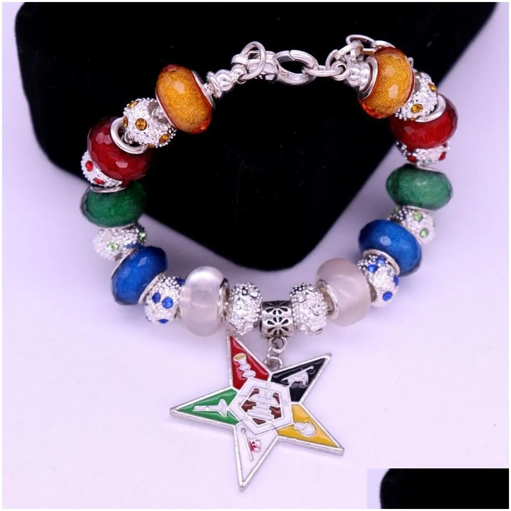Beaded Double Nose New Design Young Greek Sorority Order Of Eastern Star Oes Beads Bracelets Masonic Mason Jewelry Y200730 Drop Deliv Dh5Ax