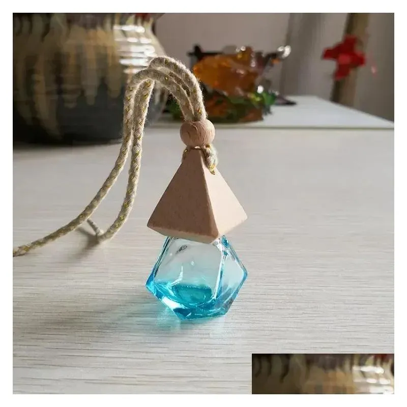 diamond car perfume bottle pendant empty bottle air freshener perfume fragrance diffuser empty glass bottle portable pendants jn13