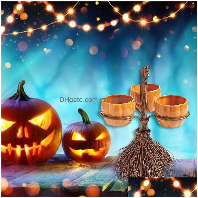 dishes plates halloween pumpkin snack rack witch bowl stand cake dessert fruit party buffet display tray for serving