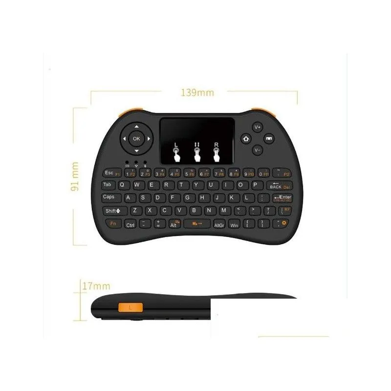 Wireless Backlit Blacklight Keyboard H9 Fly Air Mouse Multi-Media Remote Control Touchpad Handheld For Android TV BOX