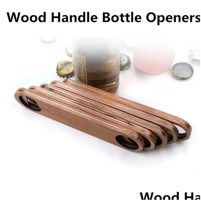 wood handle bottle openers bar blade beer bottle opener vintage wooden handle stainless steel bartender bottle opener fy4527 919
