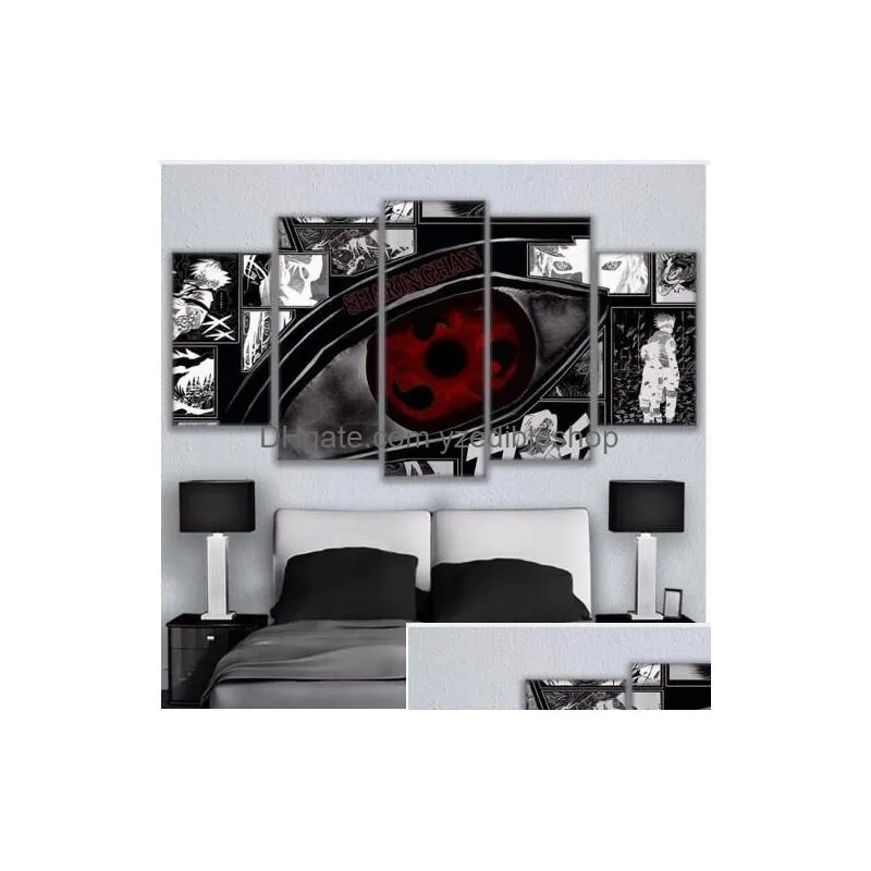 modular wall art pictures canvas hd printed anime painting unframed 5 pieces sharingan poster modern home decor room5898894