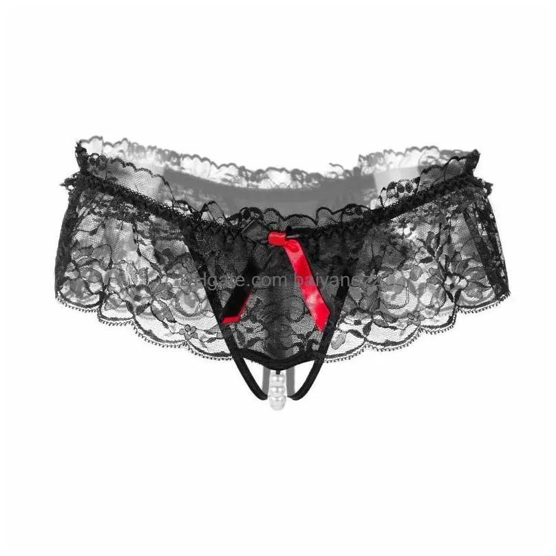 top lingerie womens lace briefs transparent underwear women g-string thong panties ladies t-back hollow out low waist bikini 49